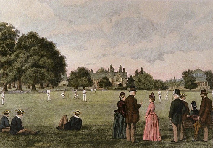 Cricket at Rugby by Thomas M. M. Hemy c.1887 perhaps